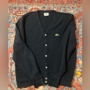 Vintage Lacoste Navy Blue Cardigan
